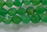 CNG6512 15.5 inches 6mm faceted nuggets green agate beads