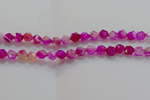 CNG6522 15.5 inches 10mm faceted nuggets line agate beads