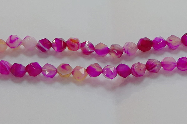CNG6523 15.5 inches 12mm faceted nuggets line agate beads