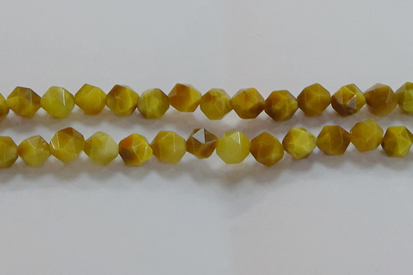 CNG6533 15.5 inches 12mm faceted nuggets golden tiger eye beads