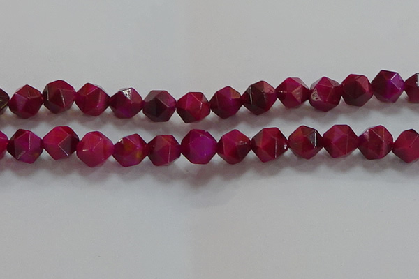 CNG6537 15.5 inches 12mm faceted nuggets red tiger eye beads