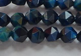 CNG6538 15.5 inches 6mm faceted nuggets blue tiger eye beads