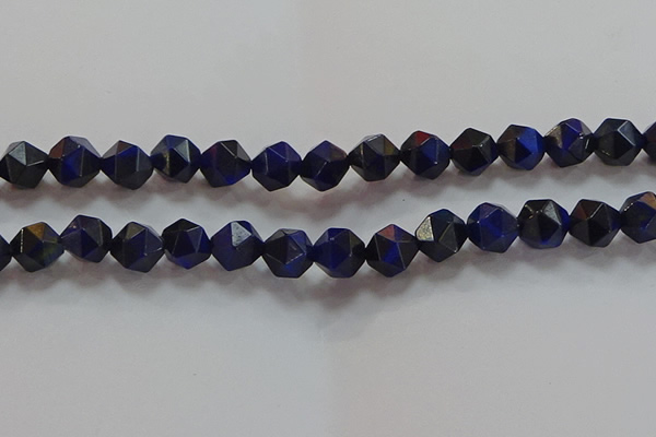 CNG6544 15.5 inches 10mm faceted nuggets blue tiger eye beads