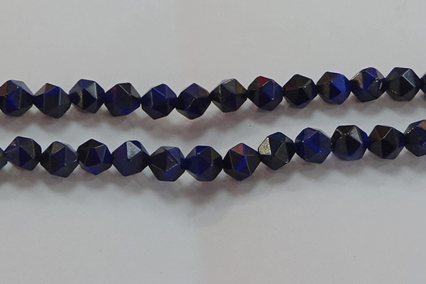 CNG6545 15.5 inches 12mm faceted nuggets blue tiger eye beads