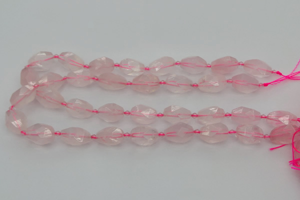 CNG6916 15.5 inches 12*16mm - 13*18mm faceted nuggets rose quartz beads