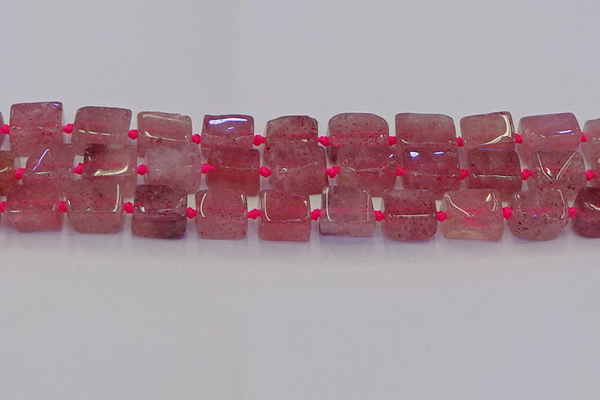 CNG6931 15.5 inches 8*12mm - 10*16mm nuggets strawberry quartz beads