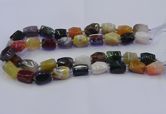 CNG6937 12*16mm - 15*20mm faceted nuggets mixed Botswana agate beads