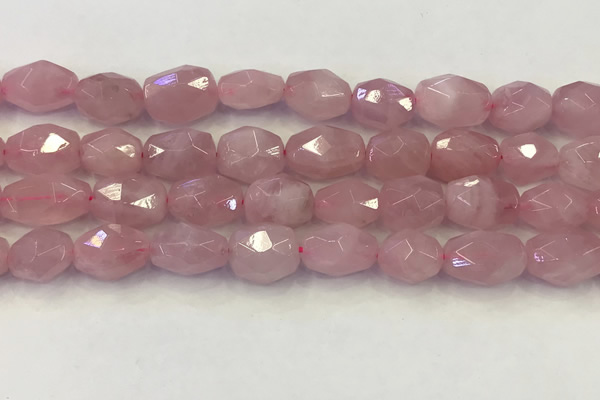 CNG6953 12*14mm - 13*16mm faceted nuggets rose quartz beads