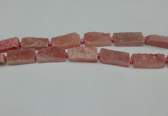 CNG7014 15.5 inches 10*28mm - 12*30mm freeform druzy agate beads