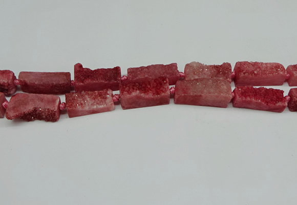 CNG7015 15.5 inches 10*28mm - 12*30mm freeform druzy agate beads
