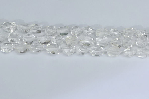 CNG7130 15.5 inches 6*10mm - 10*14mm faceted nuggets white crystal beads