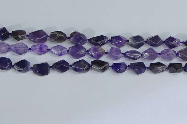 CNG7132 15.5 inches 6*10mm - 10*14mm faceted nuggets amethyst beads