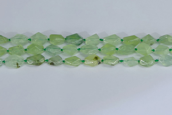 CNG7133 15.5 inches 6*10mm - 10*14mm faceted nuggets prehnite beads