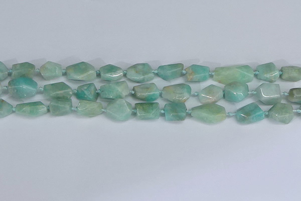 CNG7136 6*10mm - 10*14mm faceted nuggets Brazilian amazonite beads