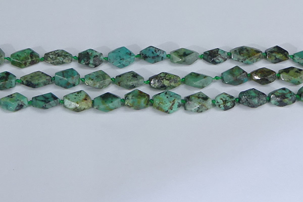 CNG7138 6*10mm - 10*14mm faceted nuggets African turquoise beads