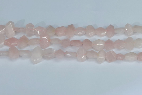 CNG7145 15.5 inches 8*12mm - 13*18mm faceted nuggets rose quartz beads