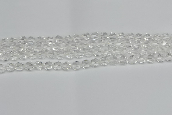 CNG7210 15.5 inches 6mm faceted nuggets white crystal beads