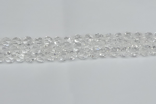 CNG7211 15.5 inches 8mm faceted nuggets white crystal beads