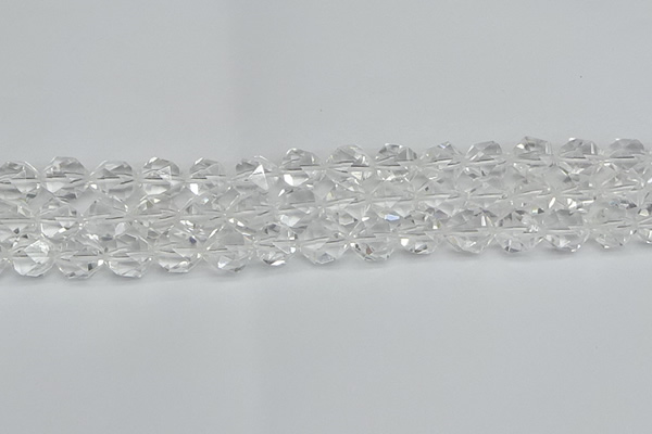 CNG7212 15.5 inches 10mm faceted nuggets white crystal beads