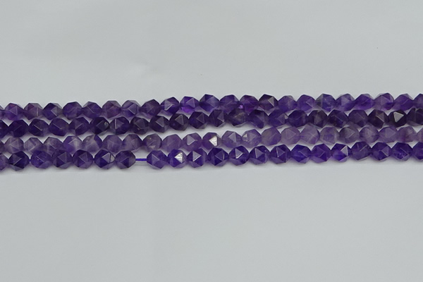 CNG7220 15.5 inches 6mm faceted nuggets amethyst gemstone beads