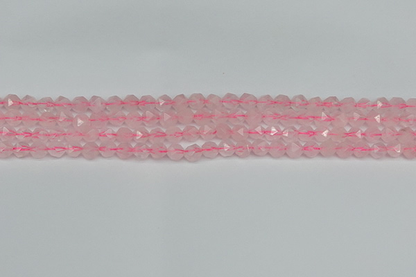 CNG7225 15.5 inches 6mm faceted nuggets rose quartz beads