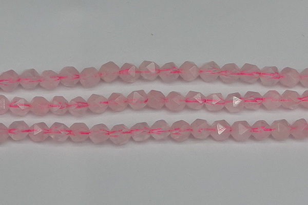 CNG7228 15.5 inches 12mm faceted nuggets rose quartz beads