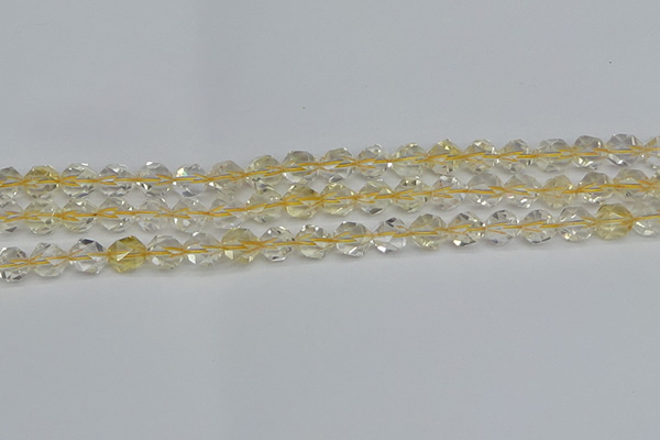 CNG7230 15.5 inches 6mm faceted nuggets citrine gemstone beads