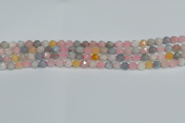 CNG7265 15.5 inches 6mm faceted nuggets morganite beads