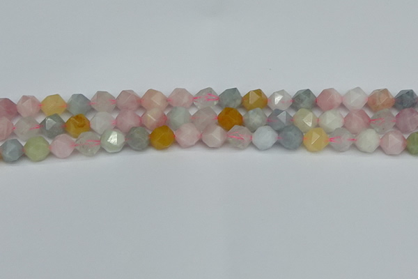 CNG7267 15.5 inches 10mm faceted nuggets morganite beads
