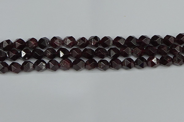 CNG7278 15.5 inches 12mm faceted nuggets red garnet beads