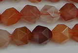 CNG7283 15.5 inches 12mm faceted nuggets red rabbit hair quartz beads