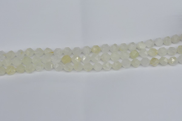 CNG7285 15.5 inches 6mm faceted nuggets white moonstone beads