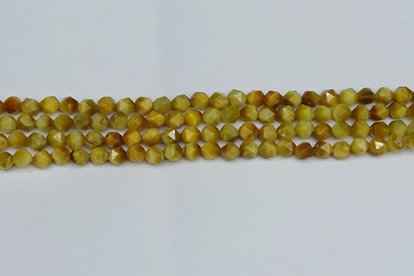 CNG7305 15.5 inches 6mm faceted nuggets golden tiger eye beads