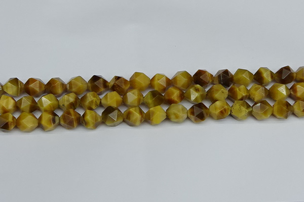 CNG7307 15.5 inches 10mm faceted nuggets golden tiger eye beads