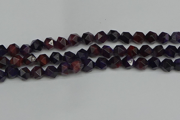 CNG7318 15.5 inches 12mm faceted nuggets purple tiger eye beads
