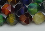 CNG7333 15.5 inches 12mm faceted nuggets mixed tiger eye beads