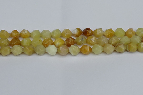 CNG7367 15.5 inches 10mm faceted nuggets yellow opal beads