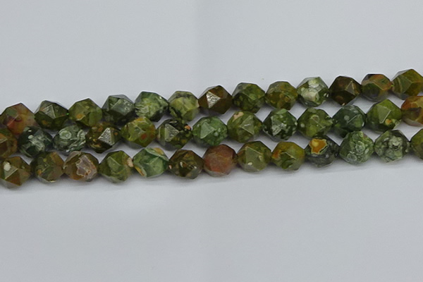 CNG7398 15.5 inches 12mm faceted nuggets rhyolite gemstone beads