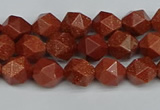 CNG7400 15.5 inches 6mm faceted nuggets goldstone beads