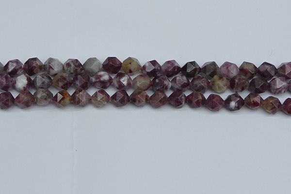 CNG7411 15.5 inches 8mm faceted nuggets tourmaline beads