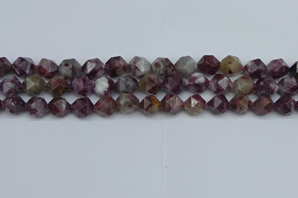 CNG7412 15.5 inches 10mm faceted nuggets tourmaline beads