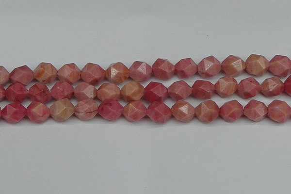 CNG7423 15.5 inches 12mm faceted nuggets rhodochrosite beads