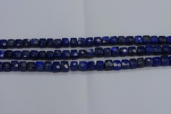 CNG7489 15.5 inches 8*8mm faceted nuggets lapis lazuli beads