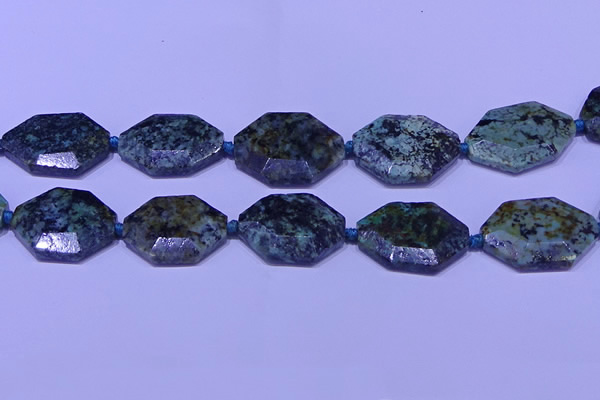 CNG7515 25*35mm - 30*40mm faceted freeform African turquoise beads