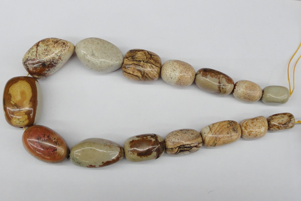 CNG76 15.5 inches 12*18mm - 20*30mm nuggets picture jasper beads