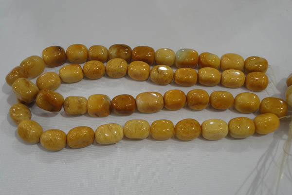 CNG765 15.5 inches 13*18mm nuggets yellow jade beads wholesale