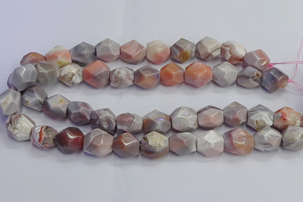 CNG7660 12*16mm - 13*18mm faceted nuggets pink botswana agate beads