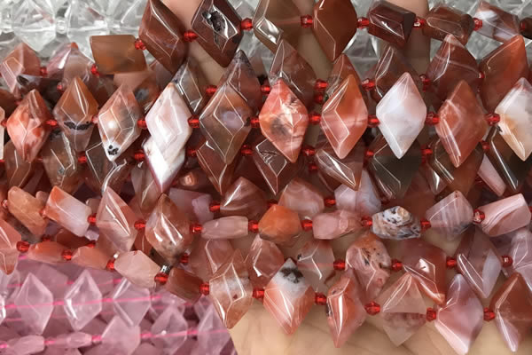 CNG7712 15.5 inches 13*20mm - 15*25mm faceted freeform red agate beads
