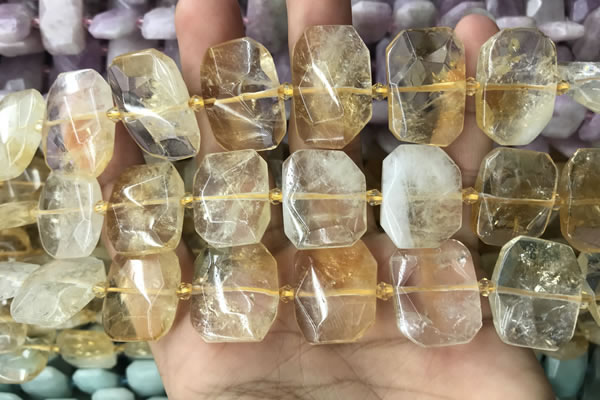 CNG7778 15.5 inches 13*18mm - 15*25mm faceted freeform citrine beads