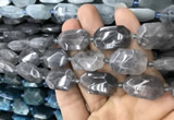 CNG7805 13*18mm - 18*25mm faceted freeform cloudy quartz beads